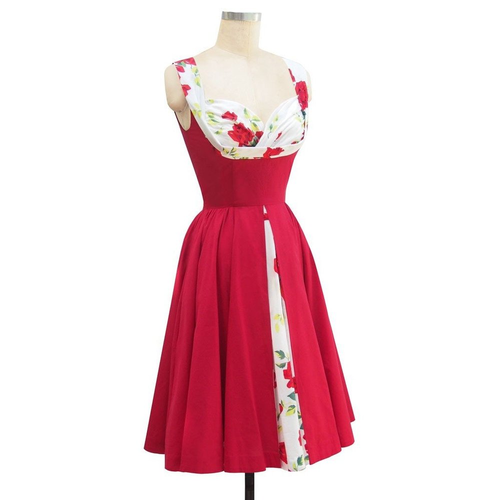 Trashy Diva Honey Baby Dress in Red Roses - 4